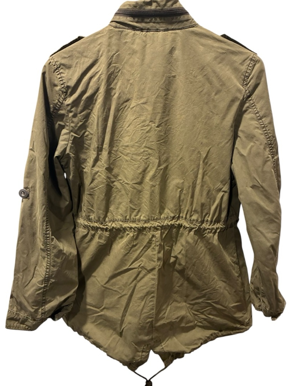 Levis Utility Anorak Jacket Womens Small Olive Green Military Cargo Coat - Picture 3 of 6